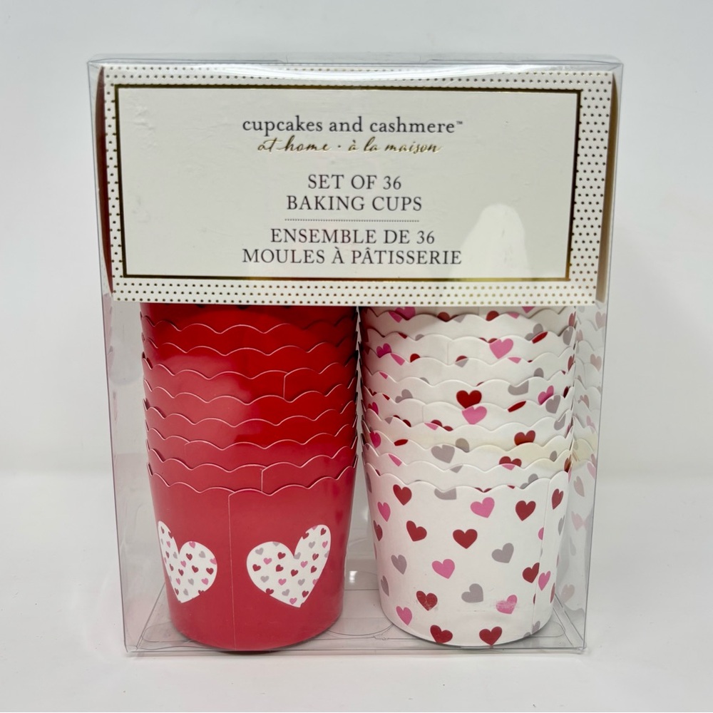 Cupcakes & Cashmere At Home Valentine’s Day Hearts NEW 36 Disposable Baking Cups